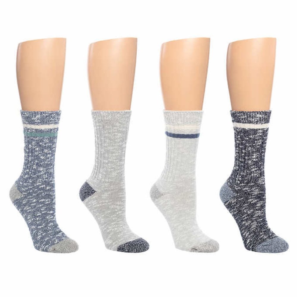 Bearpaw Ladies' Boot Sock, 4 pair Marled Yarns Crew Silhouette